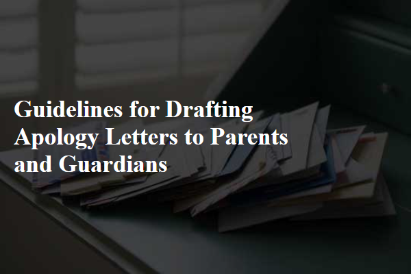 Guidelines for Drafting Apology Letters to Parents and Guardians