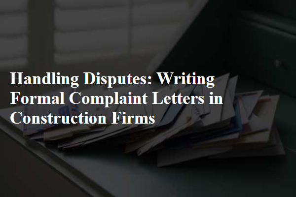 Handling Disputes: Writing Formal Complaint Letters in Construction Firms