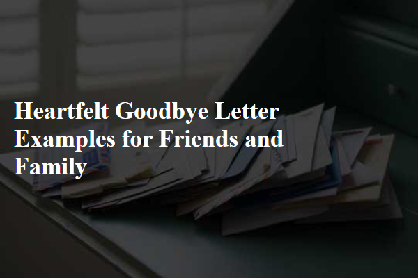 Heartfelt Goodbye Letter Examples for Friends and Family