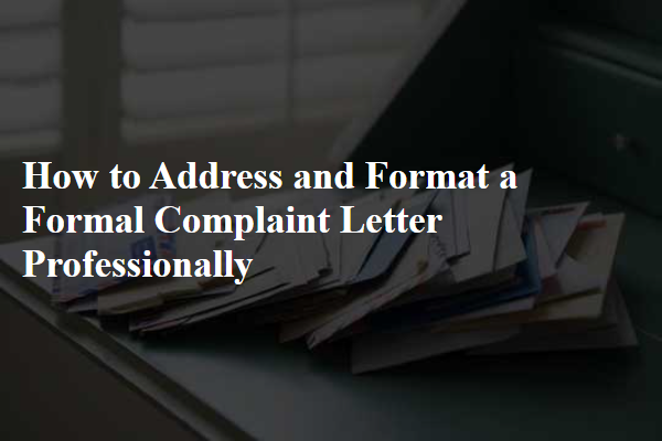 How to Address and Format a Formal Complaint Letter Professionally