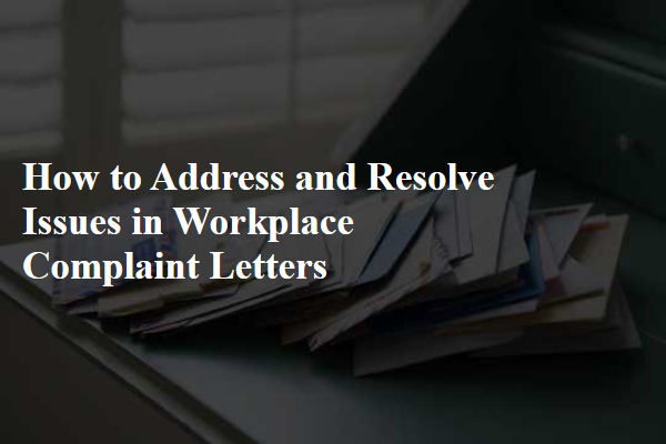 How to Address and Resolve Issues in Workplace Complaint Letters