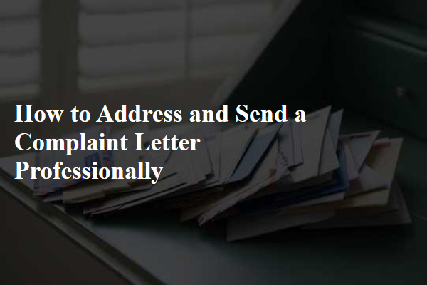 How to Address and Send a Complaint Letter Professionally