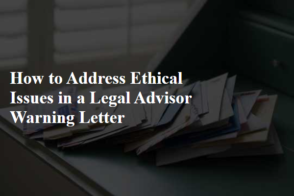 How to Address Ethical Issues in a Legal Advisor Warning Letter
