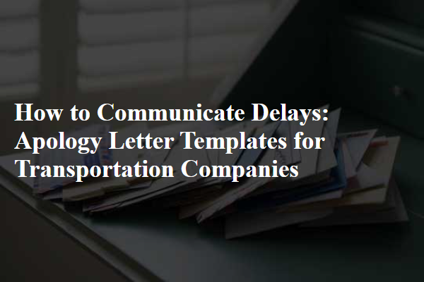 How to Communicate Delays: Apology Letter Templates for Transportation Companies