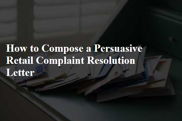 How to Compose a Persuasive Retail Complaint Resolution Letter