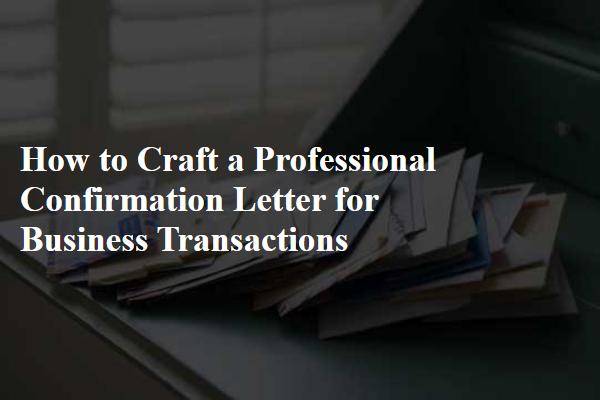 How to Craft a Professional Confirmation Letter for Business Transactions
