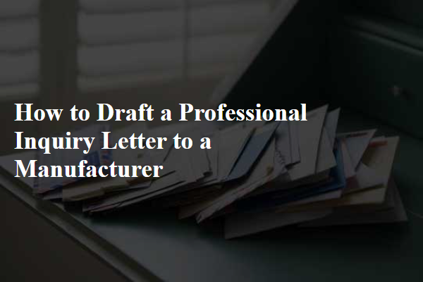 How to Draft a Professional Inquiry Letter to a Manufacturer