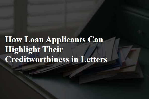 How Loan Applicants Can Highlight Their Creditworthiness in Letters