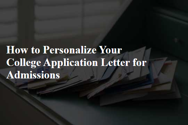 How to Personalize Your College Application Letter for Admissions