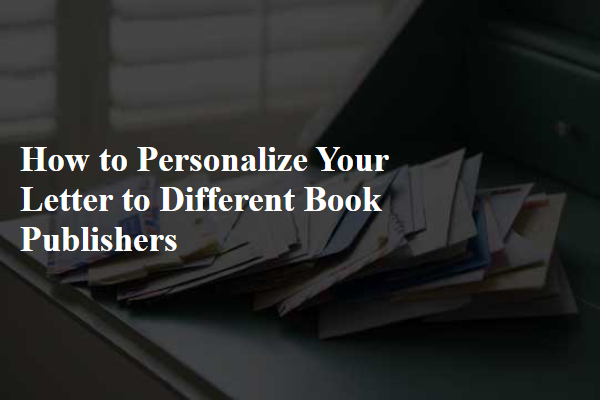 How to Personalize Your Letter to Different Book Publishers