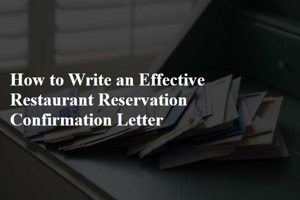 How to Write an Effective Restaurant Reservation Confirmation Letter