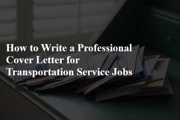How to Write a Professional Cover Letter for Transportation Service Jobs