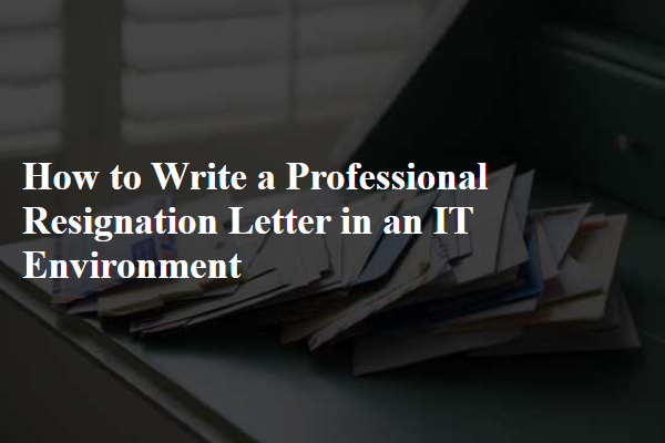 How to Write a Professional Resignation Letter in an IT Environment