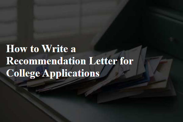 How to Write a Recommendation Letter for College Applications