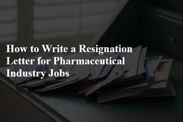 How to Write a Resignation Letter for Pharmaceutical Industry Jobs