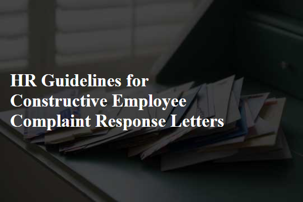 HR Guidelines for Constructive Employee Complaint Response Letters