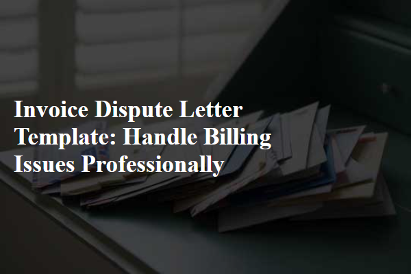 Invoice Dispute Letter Template: Handle Billing Issues Professionally