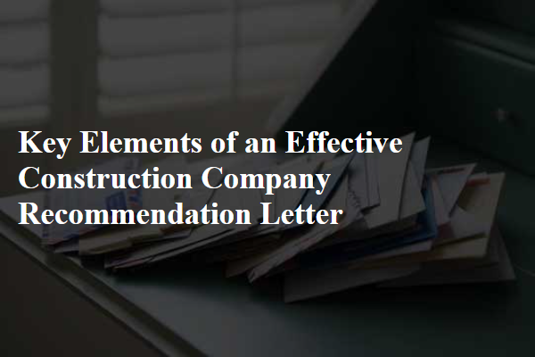 Key Elements of an Effective Construction Company Recommendation Letter