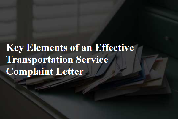 Key Elements of an Effective Transportation Service Complaint Letter