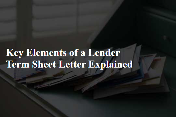 Key Elements of a Lender Term Sheet Letter Explained