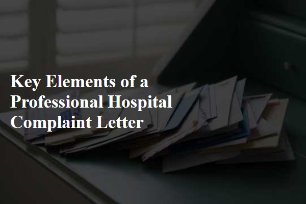 Key Elements of a Professional Hospital Complaint Letter