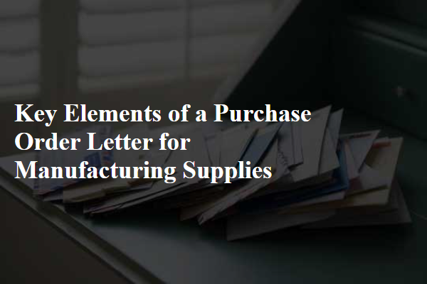 Key Elements of a Purchase Order Letter for Manufacturing Supplies