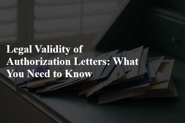 Legal Validity of Authorization Letters: What You Need to Know