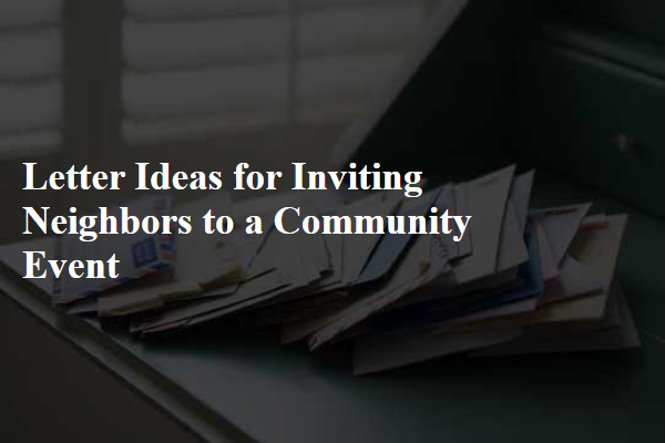 Letter Ideas for Inviting Neighbors to a Community Event