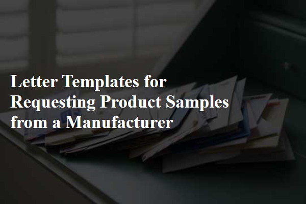 Letter Templates for Requesting Product Samples from a Manufacturer