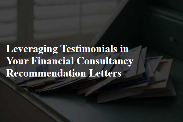 Leveraging Testimonials in Your Financial Consultancy Recommendation Letters
