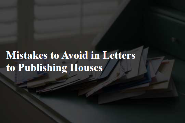 Mistakes to Avoid in Letters to Publishing Houses