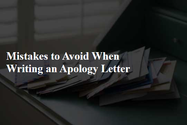 Mistakes to Avoid When Writing an Apology Letter