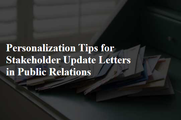 Personalization Tips for Stakeholder Update Letters in Public Relations