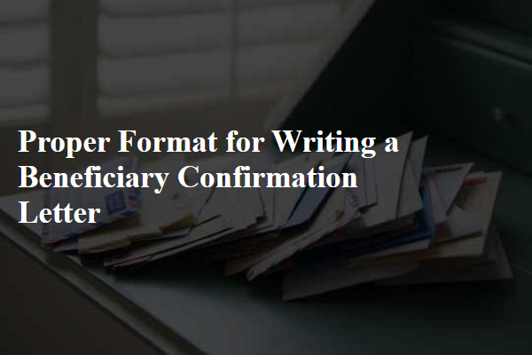 Proper Format for Writing a Beneficiary Confirmation Letter