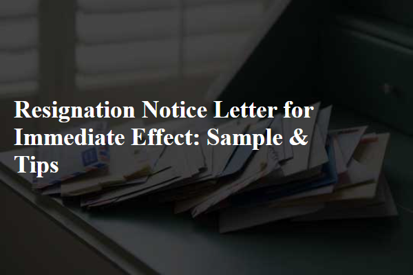 Resignation Notice Letter for Immediate Effect: Sample & Tips