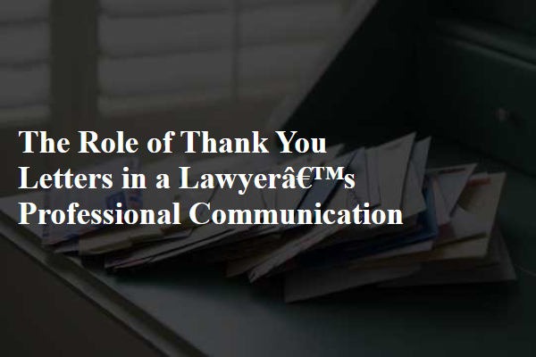 The Role of Thank You Letters in a Lawyer’s Professional Communication
