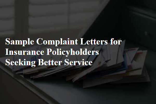 Sample Complaint Letters for Insurance Policyholders Seeking Better Service