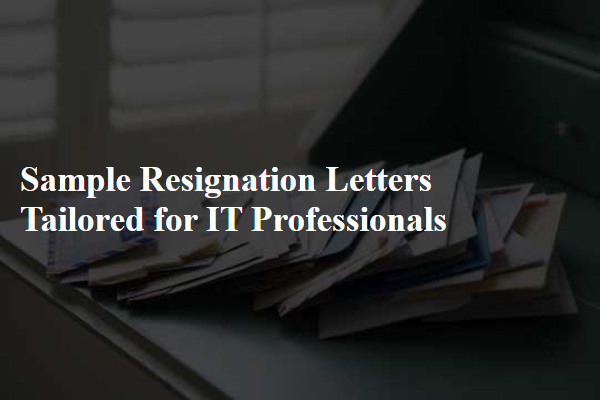 Sample Resignation Letters Tailored for IT Professionals