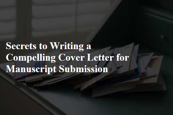 Secrets to Writing a Compelling Cover Letter for Manuscript Submission