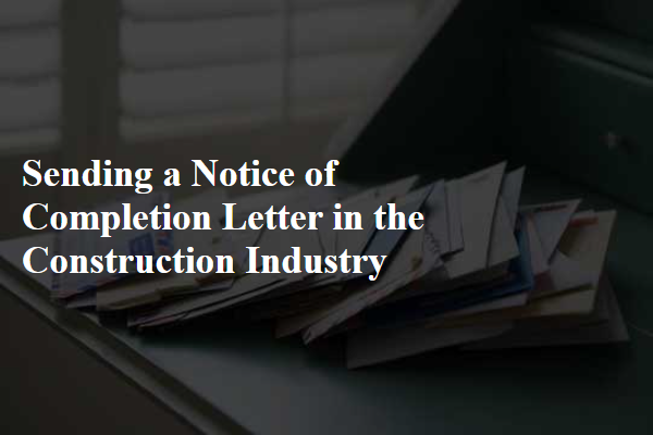 Sending a Notice of Completion Letter in the Construction Industry
