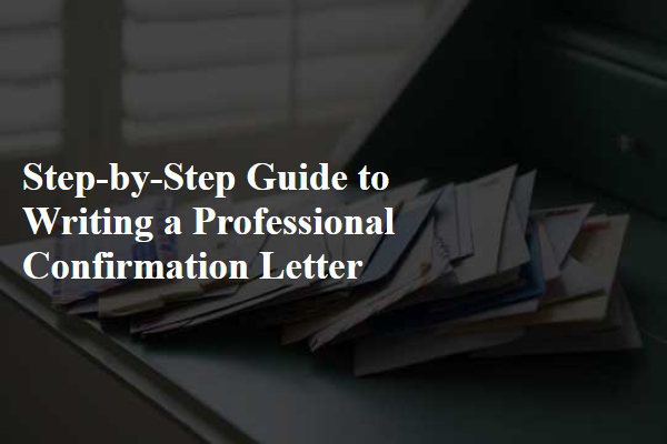 Step-by-Step Guide to Writing a Professional Confirmation Letter