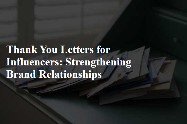 Thank You Letters for Influencers: Strengthening Brand Relationships