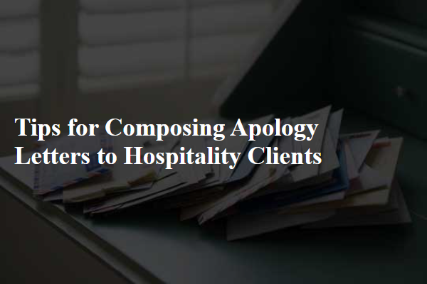 Tips for Composing Apology Letters to Hospitality Clients