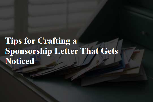 Tips for Crafting a Sponsorship Letter That Gets Noticed