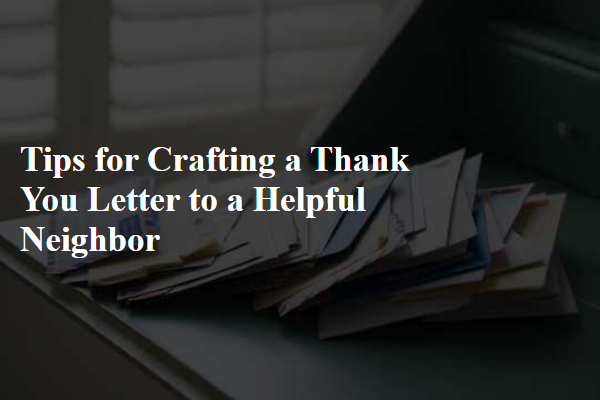 Tips for Crafting a Thank You Letter to a Helpful Neighbor