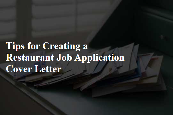 Tips for Creating a Restaurant Job Application Cover Letter