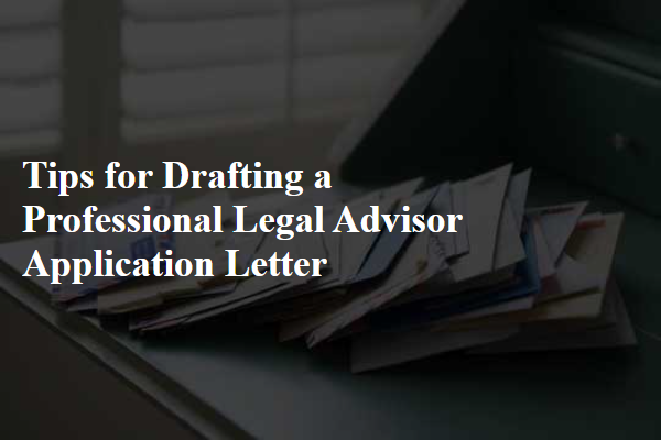 Tips for Drafting a Professional Legal Advisor Application Letter