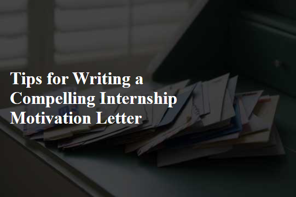 Tips for Writing a Compelling Internship Motivation Letter
