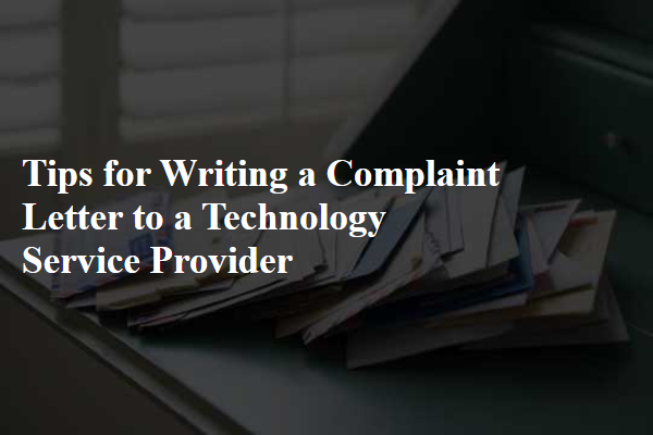 Tips for Writing a Complaint Letter to a Technology Service Provider