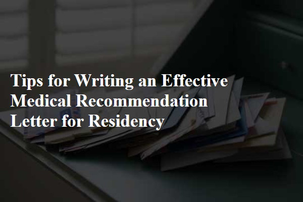 Tips for Writing an Effective Medical Recommendation Letter for Residency